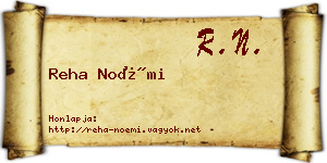 Reha Noémi névjegykártya